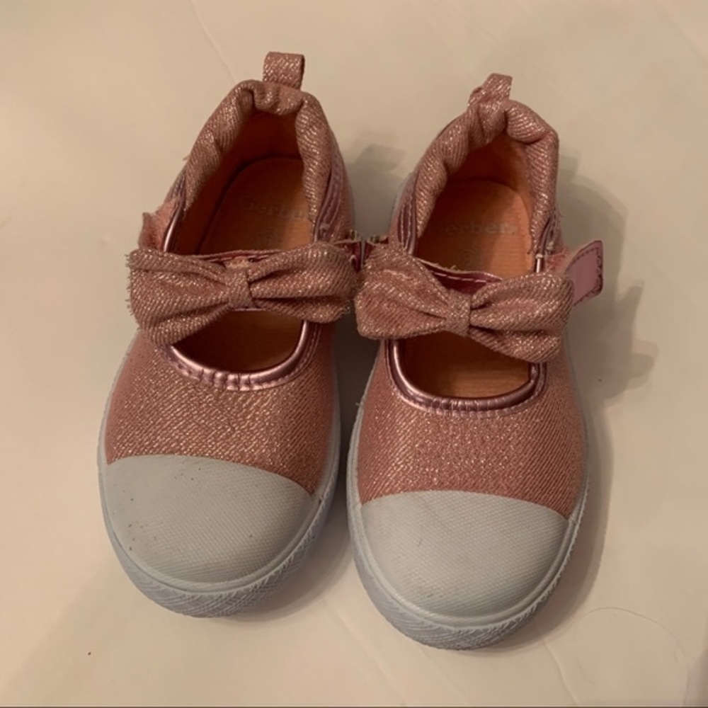 Gerber Pink Glitter and White Shoes Size 1
